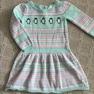Gymboree Penguin Mint Sweater Dress